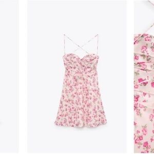 NWT Zara Floral Linen Blend Dress